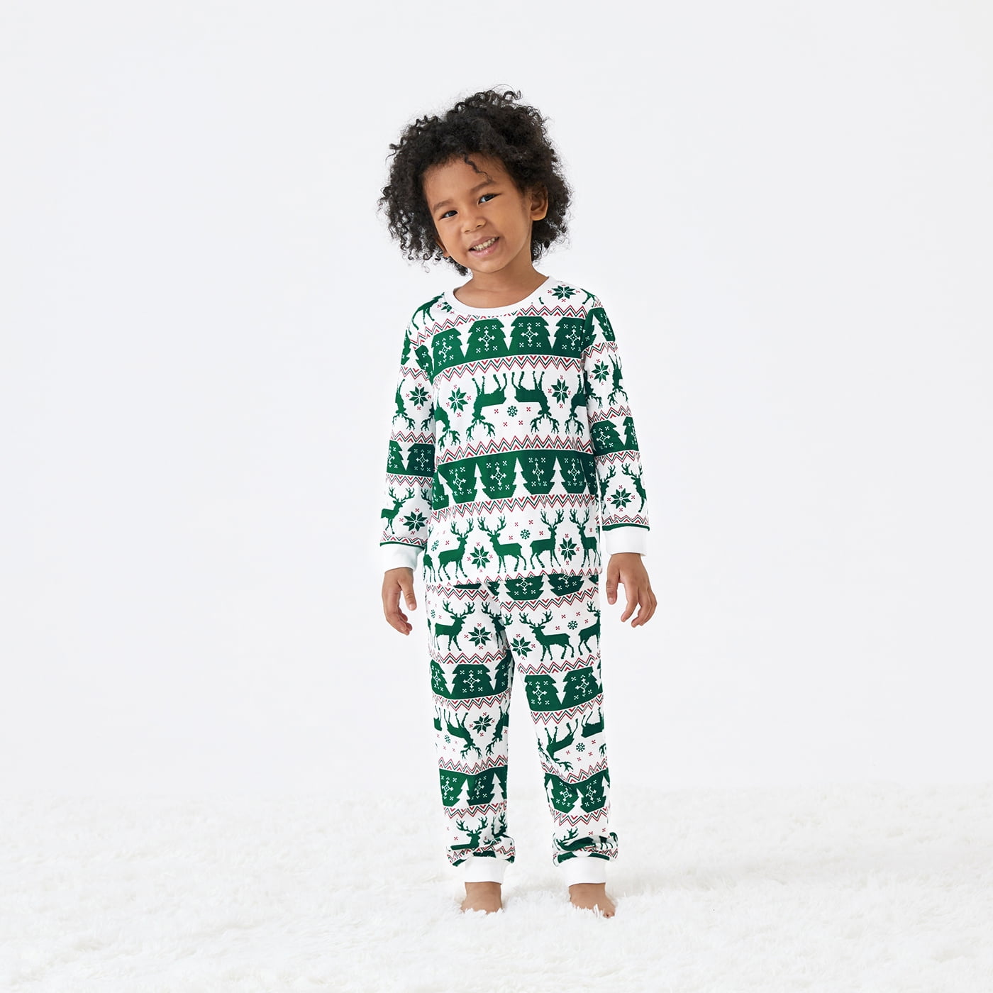 Christmas Pajamas Women Family Matching Santa and Snowflake