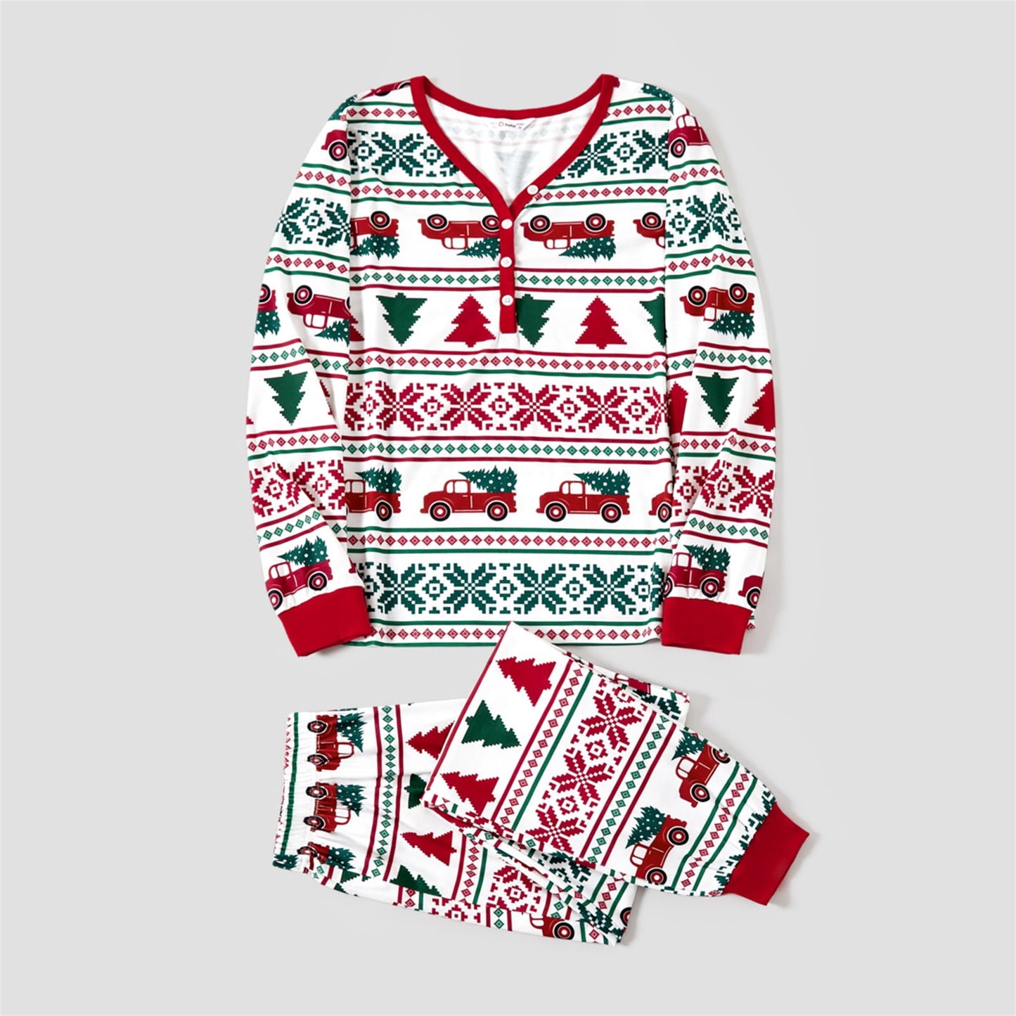 Christmas Pajamas Women Family Matching Santa and Snowflake