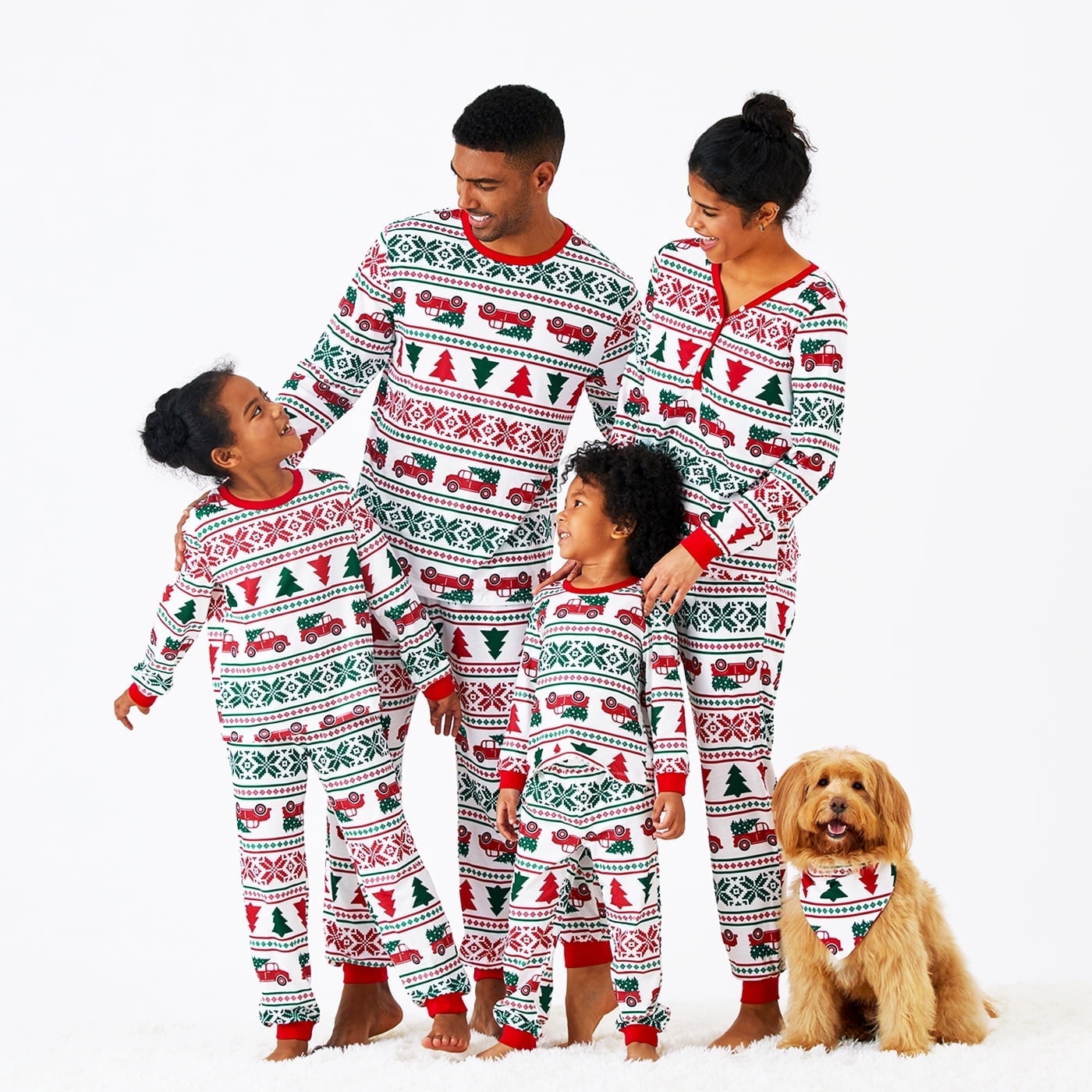 Christmas Pajamas Women Family Matching Santa and Snowflake