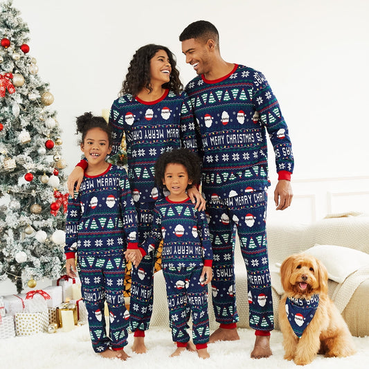 Christmas Pajamas Women Family Matching Santa and Snowflake