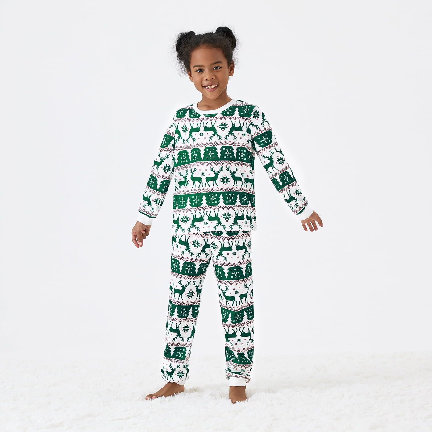 Christmas Pajamas Women Family Matching Santa and Snowflake