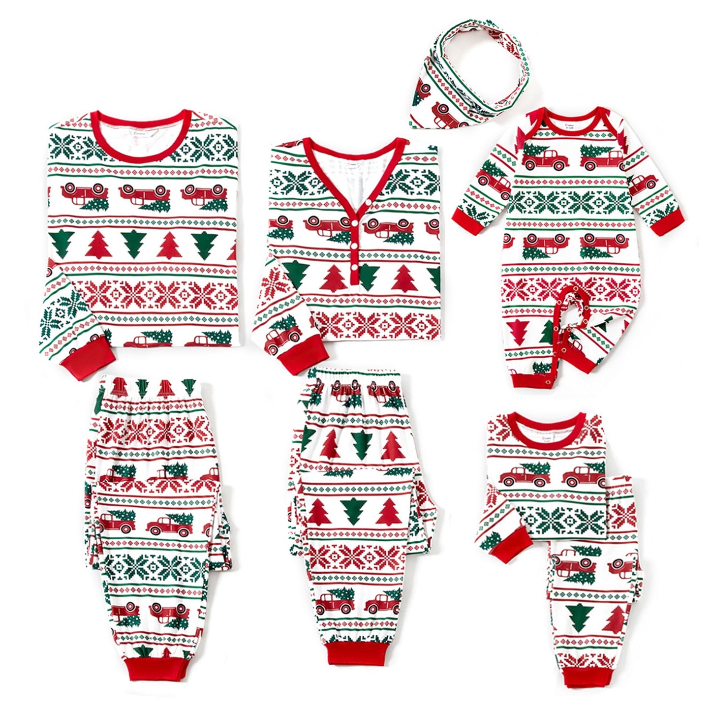 Christmas Pajamas Women Family Matching Santa and Snowflake