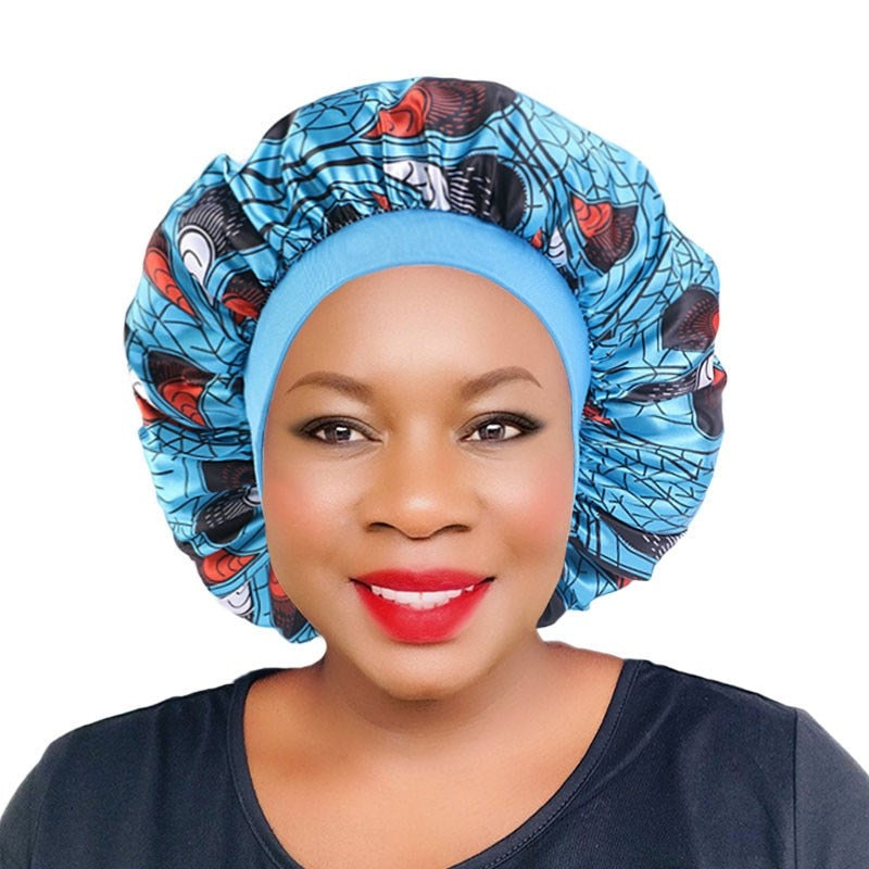 Satin Ankara Print Bonnet